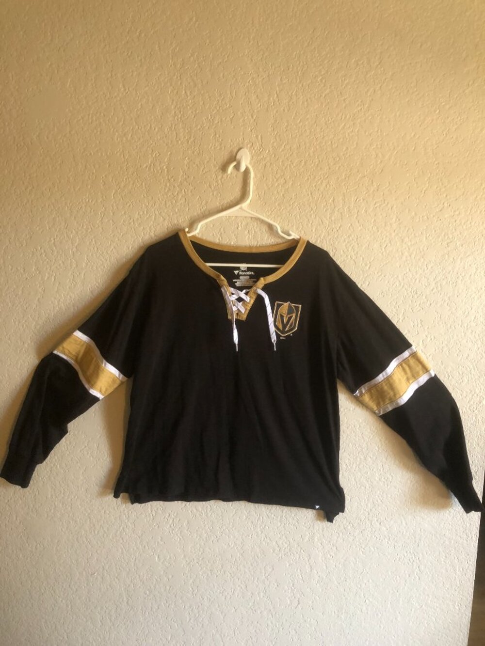 Womens Fanatics NHL Vegas Golden Knights Lace Up Pullover Jersey Shirt XL